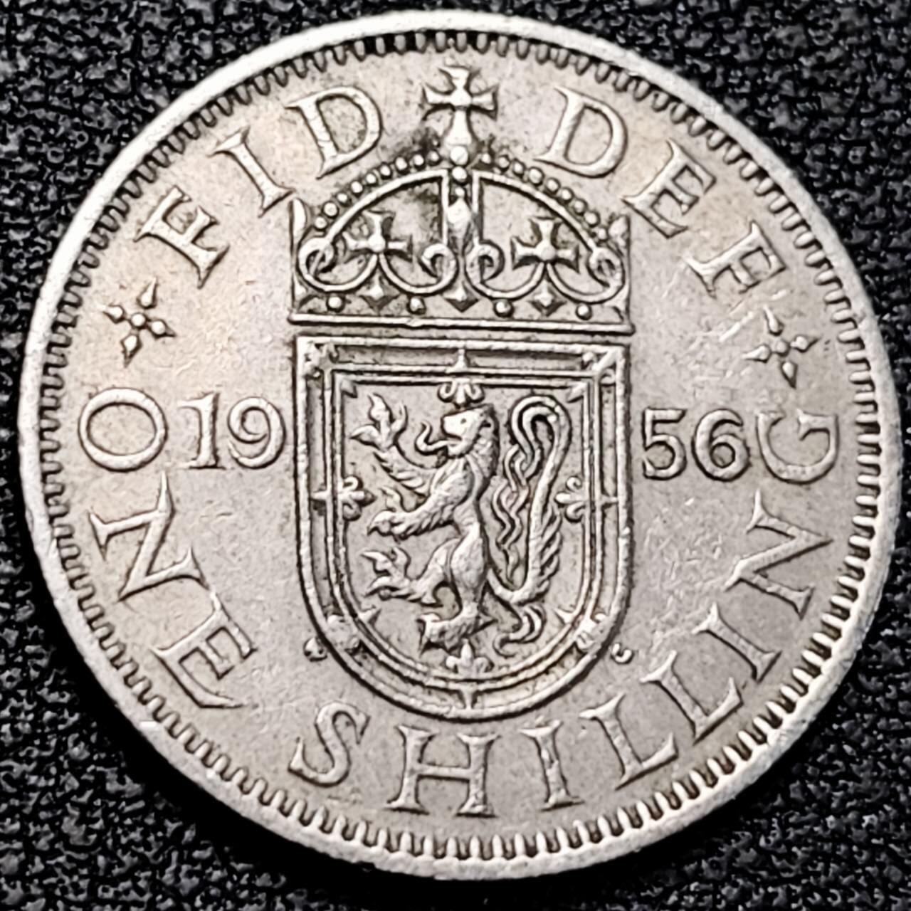 泉币菌-第190场-本场拍品多 请提前出价 （年后发货） 英国1先令 站狮苏格兰1956年