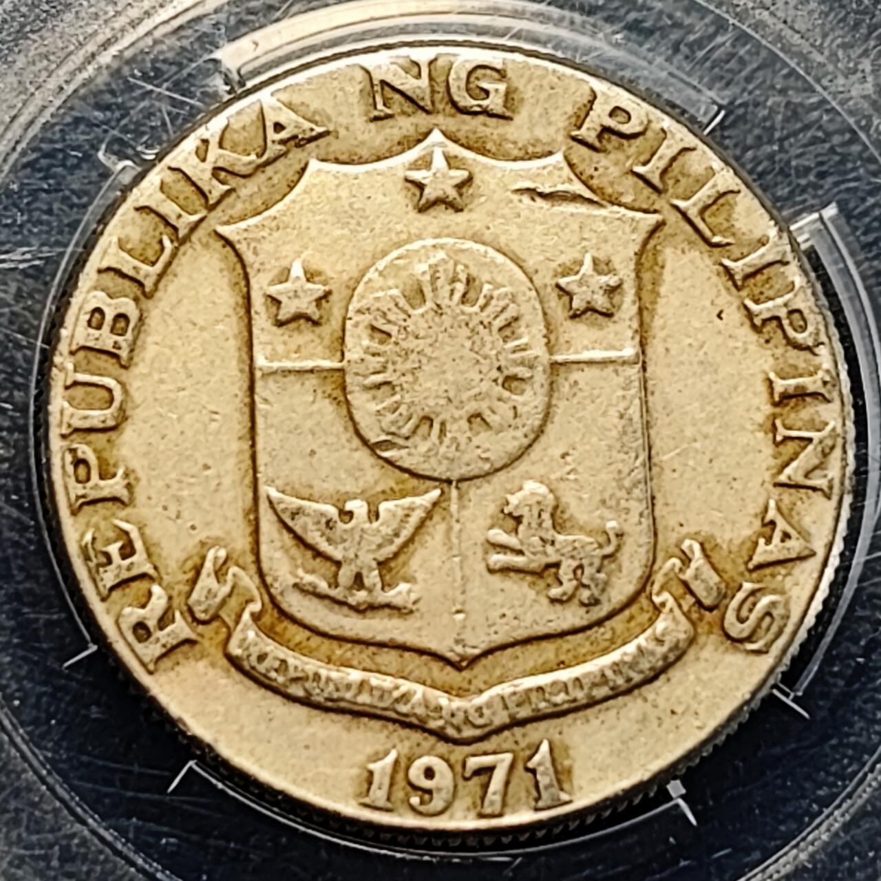 泉币菌-第190场-本场拍品多 请提前出价 （年后发货） 菲律宾1971年 2比索 棕榈树 革命家博尼法西奥  铜镍币31mm