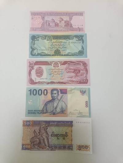 【20260219】非全新纸币和硬币第337场 - 亚洲国家5张纸币