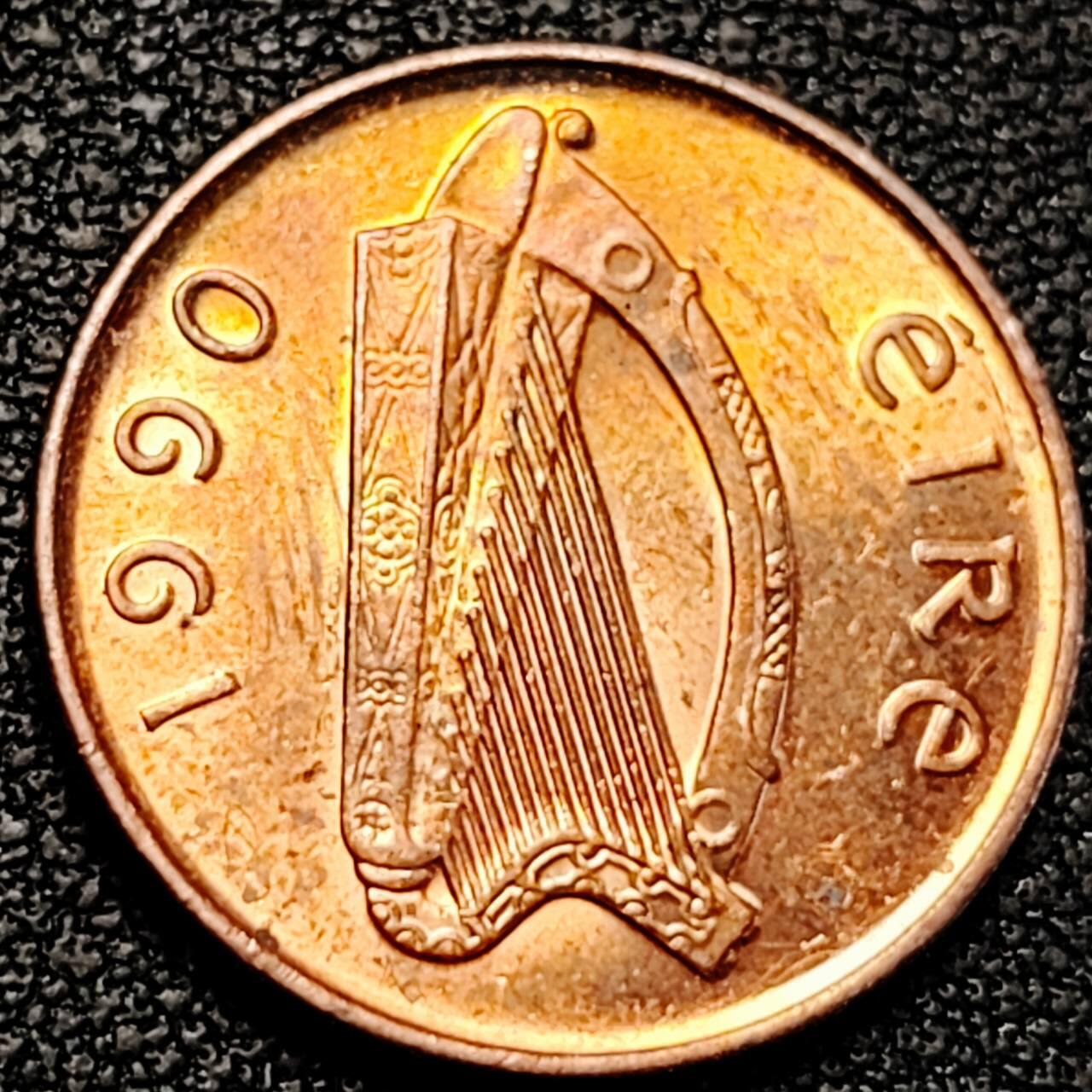 泉币菌-第190场-本场拍品多 请提前出价 （年后发货） 爱尔兰1990年1便士 国鸟牡蛎鹬 竖琴 钢镀铜币  20.3mm