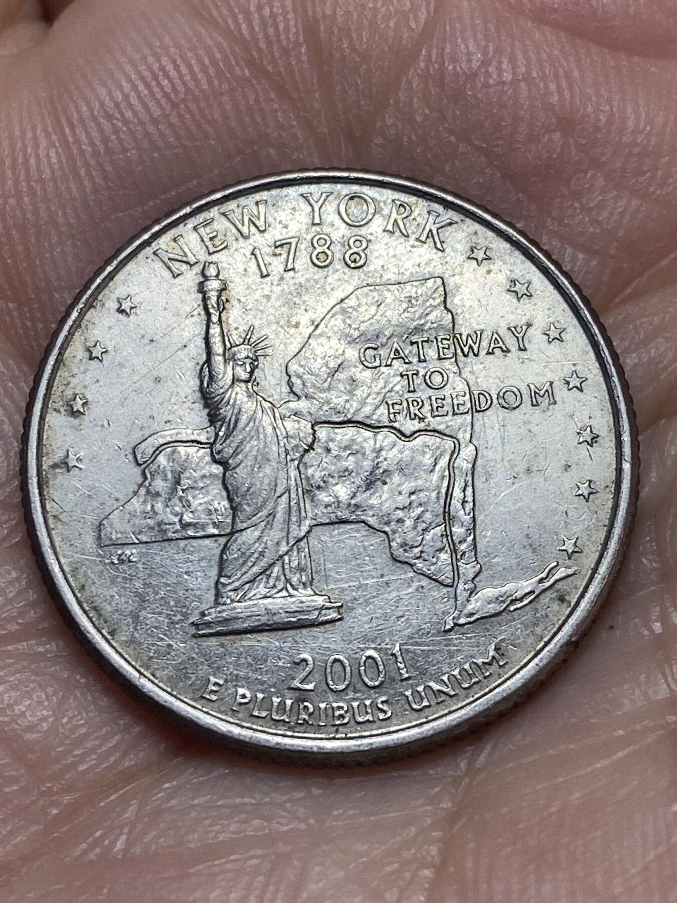 2026年第二十八场(总第一百九十七场）新春初七特拍场(佣金3%最低1元) 美国🇺🇸2001年1/4元(州系列–纽约州纪念币)