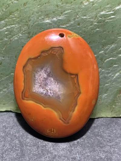 精美冰飘心天眼纹高玉化战国红玛瑙牌子，吊坠一个， - 精美冰飘心天眼纹高玉化战国红玛瑙牌子，吊坠一个，