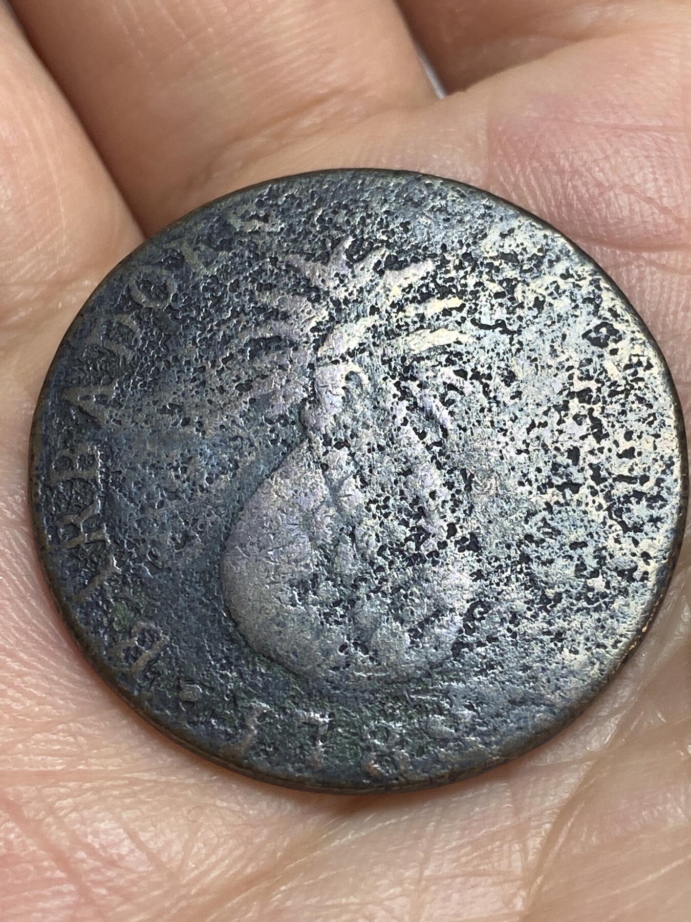 2026年第二十八场(总第一百九十七场）新春初七特拍场(佣金3%最低1元) 稀少品种–英属巴巴多斯1788单年份1便士(名誉品极具加勒比海风格的菠萝便士，第二版歪把菠萝版，KM#TN5)