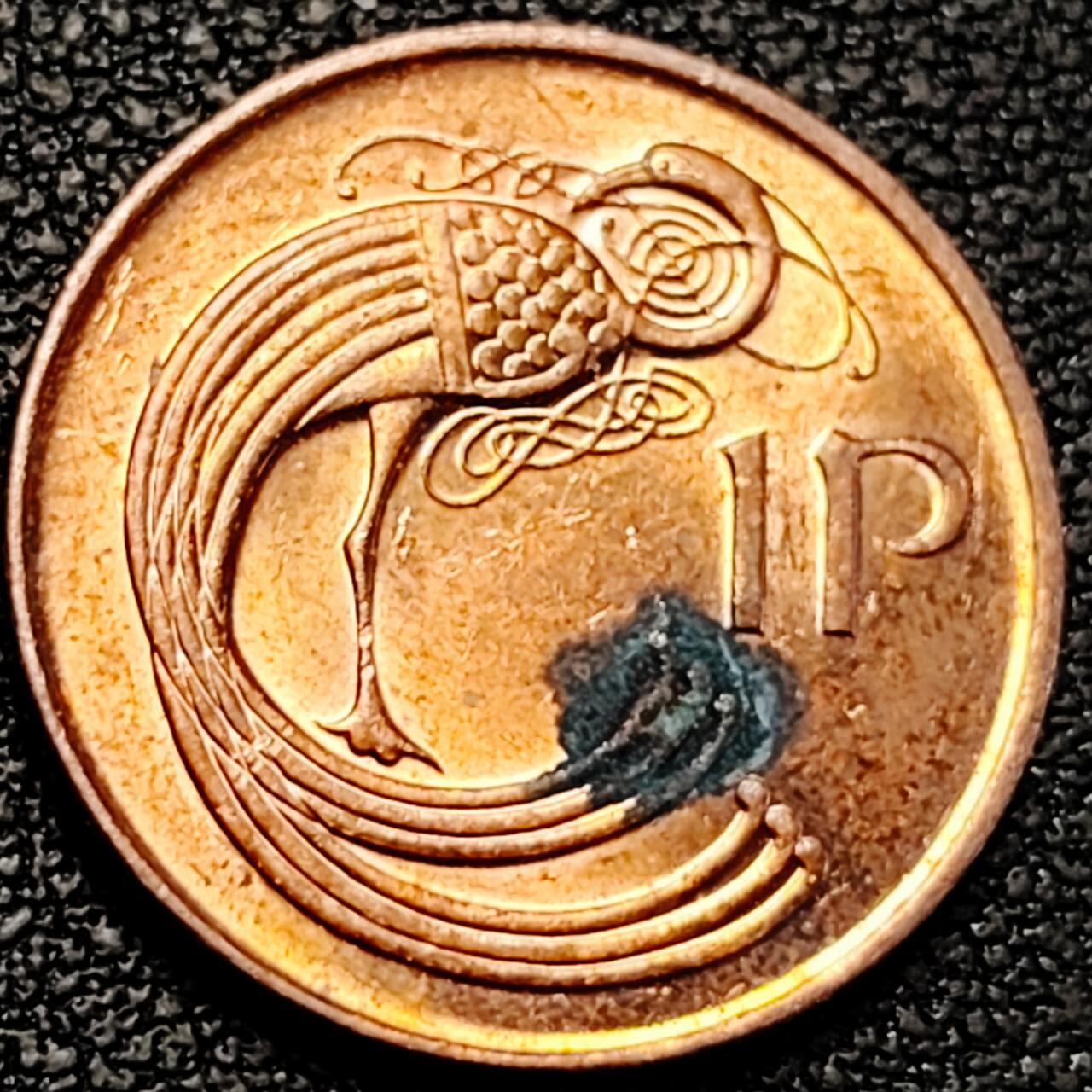 泉币菌-第190场-本场拍品多 请提前出价 （年后发货） 爱尔兰1990年1便士 国鸟牡蛎鹬 竖琴 钢镀铜币  20.3mm