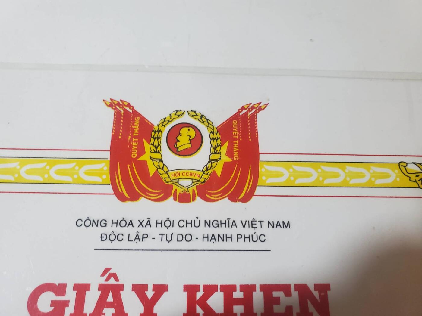 韵星假日军品类拍卖第41期 -- Rimey Holidays Militaria Auction 41 越南阮富桥局长退伍军人协会优秀服务奖状 一级抗战勋章