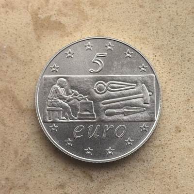 道一币馆币章第一百六十五场 - 意大利2003年欧洲手工业发展5欧元银币  18g 925s