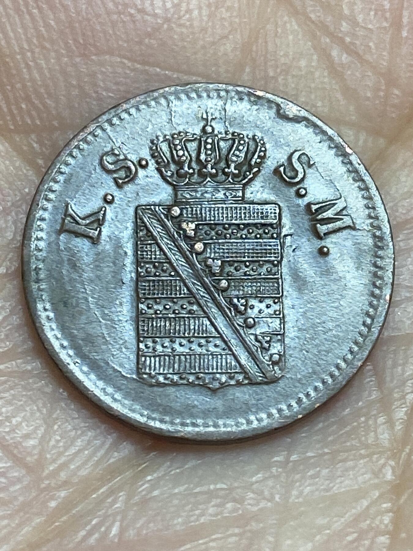 2026年第二十八场(总第一百九十七场）新春初七特拍场(佣金3%最低1元) 德意志邦国–萨克森王国1851年1芬妮(弗里德里希·奥古斯特二世时期，德累斯顿造，F标，铸币师古斯塔夫·西奥多·费舍尔)