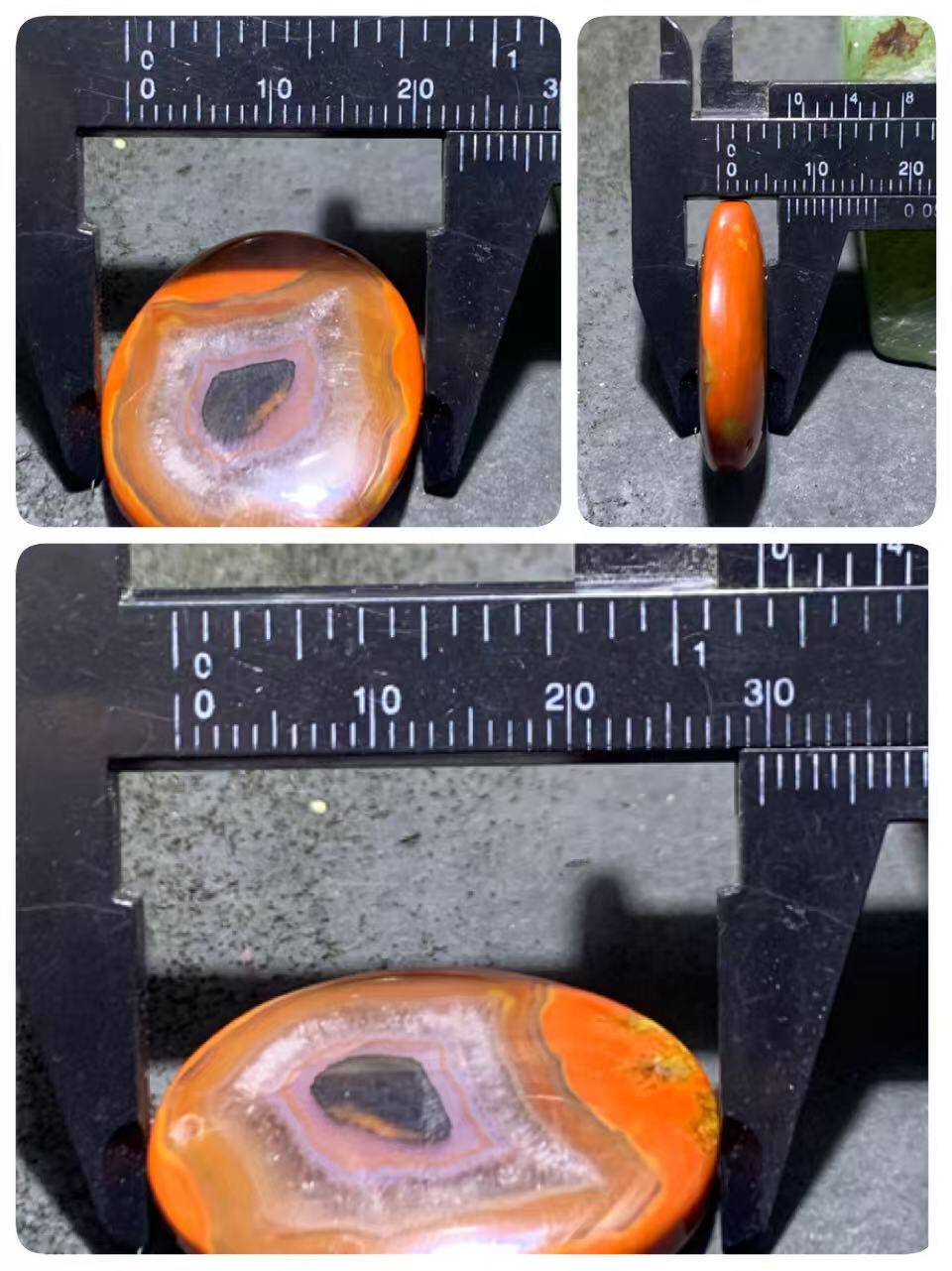 精美冰飘心天眼纹高玉化战国红玛瑙牌子，吊坠一个，