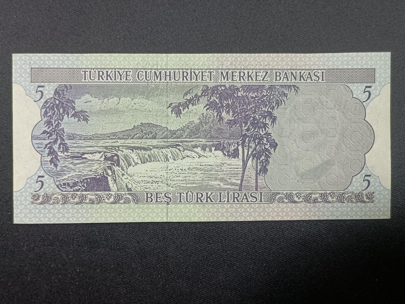 【游宝拍卖】丙午蛇马年第4期 土耳其-5里拉【1970年 全新UNC】