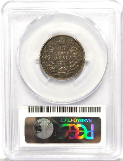 博洋堂世界钱币拍卖第162期（全场包邮） PCGS VF20 英属加拿大1902年爱德华七世25分银币