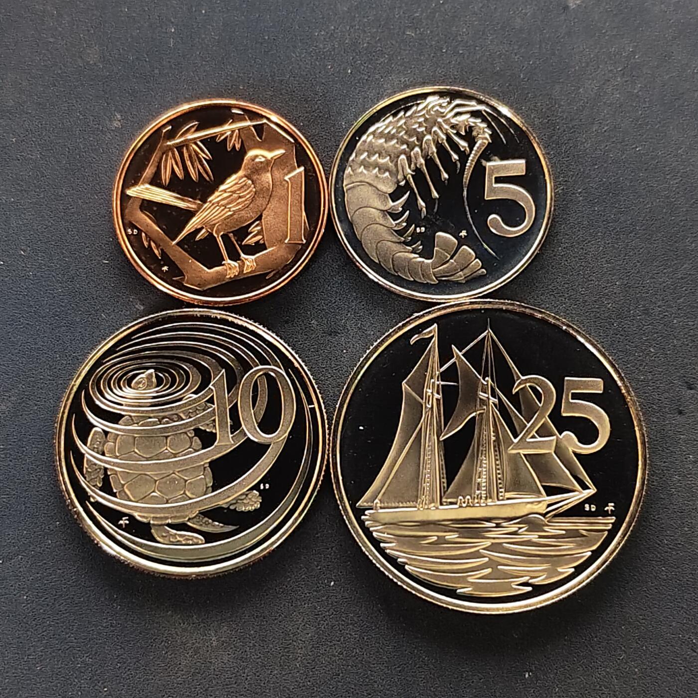 【全场包邮】纯粹捡漏拍504场-更新中 【稀少】开曼群岛精制4枚套币-量589