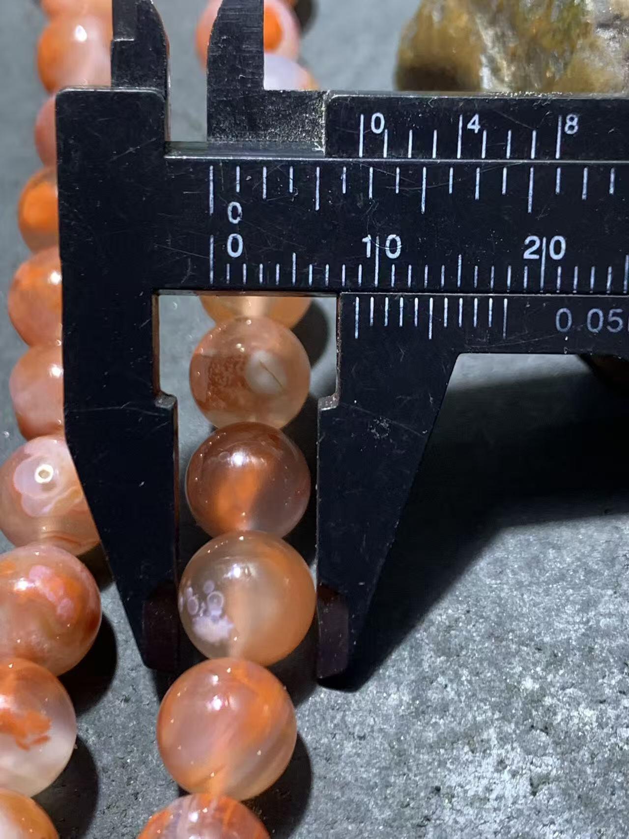 精美川料荔枝冻飘火焰纹南红玛瑙108手串一条