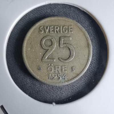 沼泽如烟--第998场 - 瑞典1954年25欧尔银币
