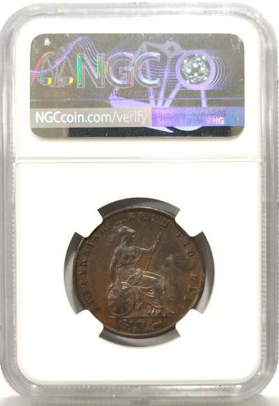 博洋堂世界钱币拍卖第162期（全场包邮） NGC AU50BN 英国1853年维多利亚1/2便士铜币