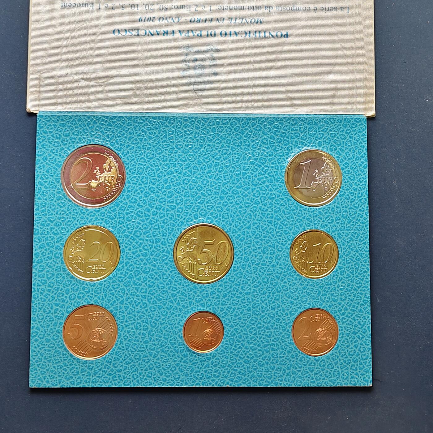 【全场包邮】纯粹捡漏拍505场 梵蒂冈2019年方济各一世官方封装欧元套币