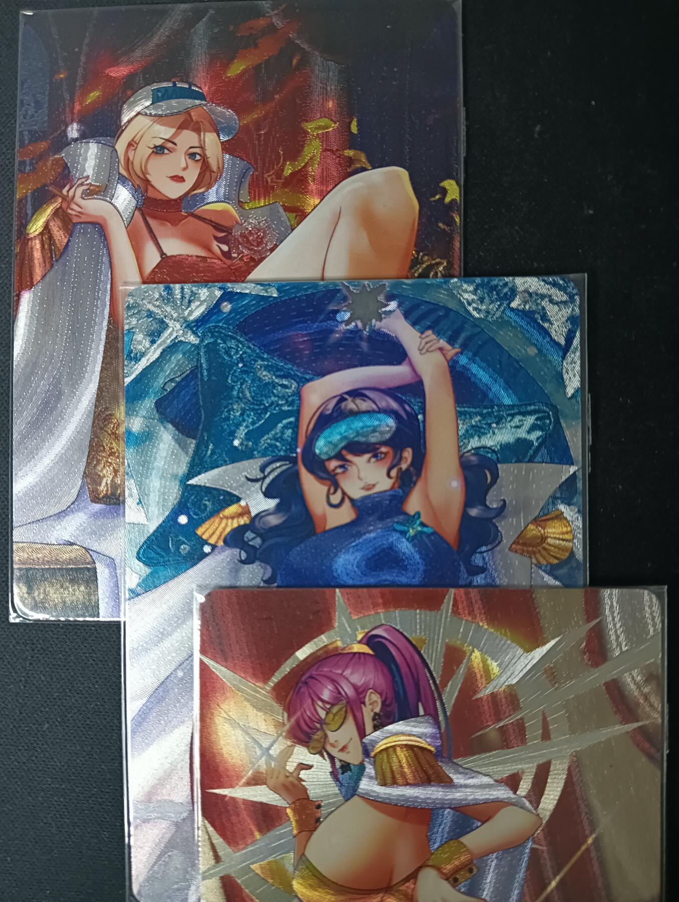 花开卡拍第61期（3月7号周六截拍，品控勿拍!!!拍品不寄存，运费5元（新疆需补运费差价或顺丰到付），自制卡难免瑕疵，可能存在轻微撞角爆边等出厂瑕疵，品控介意勿拍！） 砖家卡牌 海军三大将娘化粗闪小套