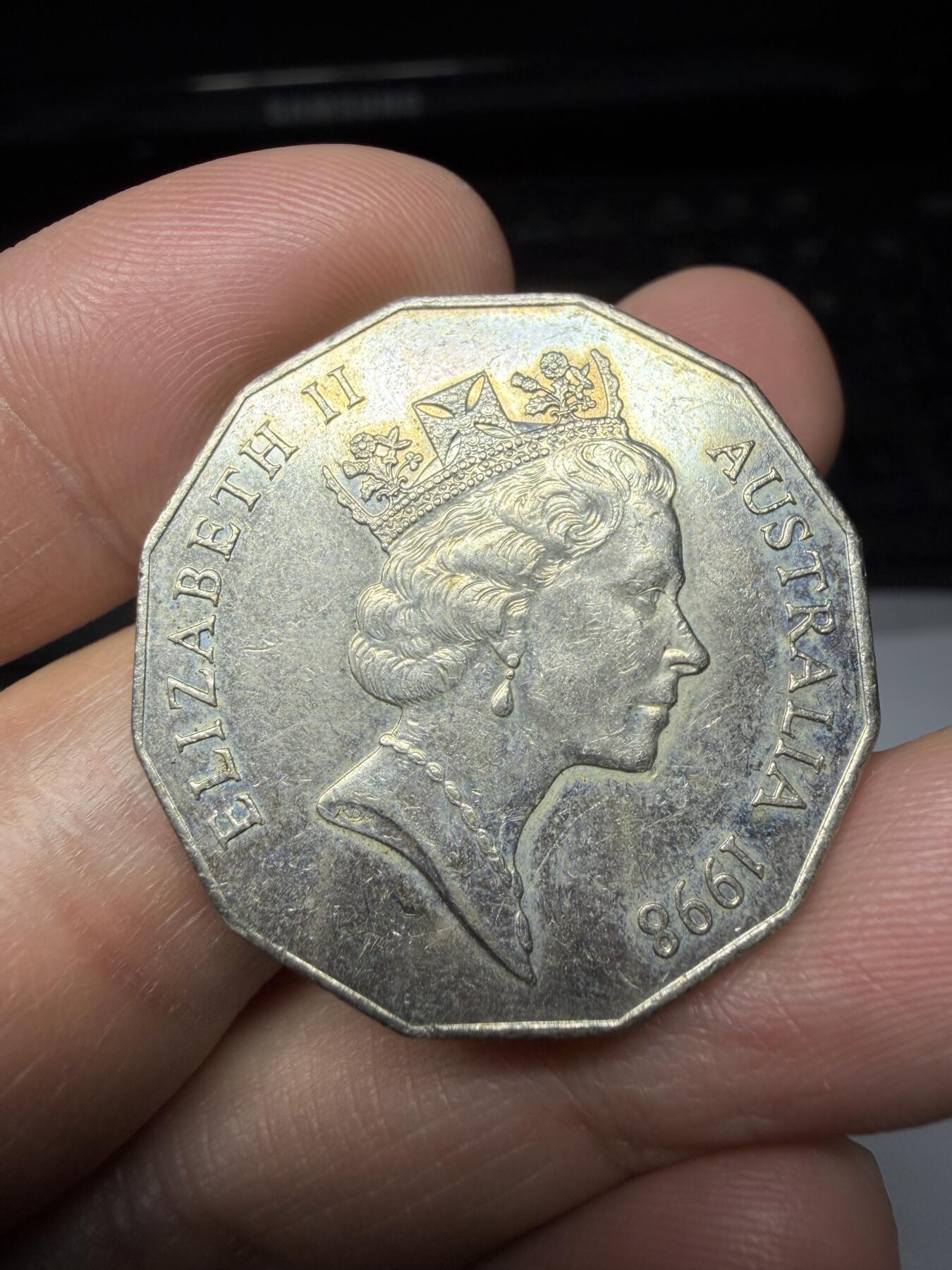 2025年集古藏今外币拍卖第二期-第8场—（总第308拍），可以寄存60天，满160元包邮。 1998年澳大利亚50便士