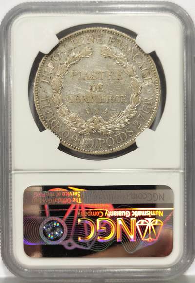 博洋堂世界钱币拍卖第162期（全场包邮） NGC AU 法属印支1928年A版坐洋银币