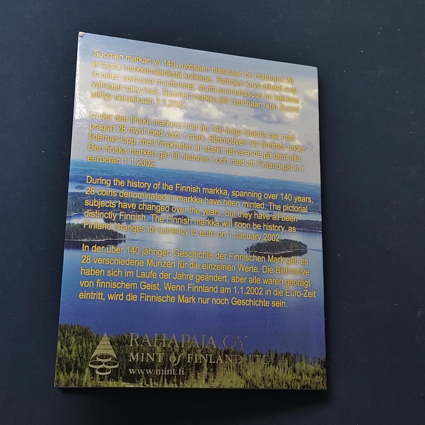 【全场包邮】纯粹捡漏拍504场-更新中 芬兰2001年铸币史系列官方套币-含马克创始人斯内尔曼纪念章
