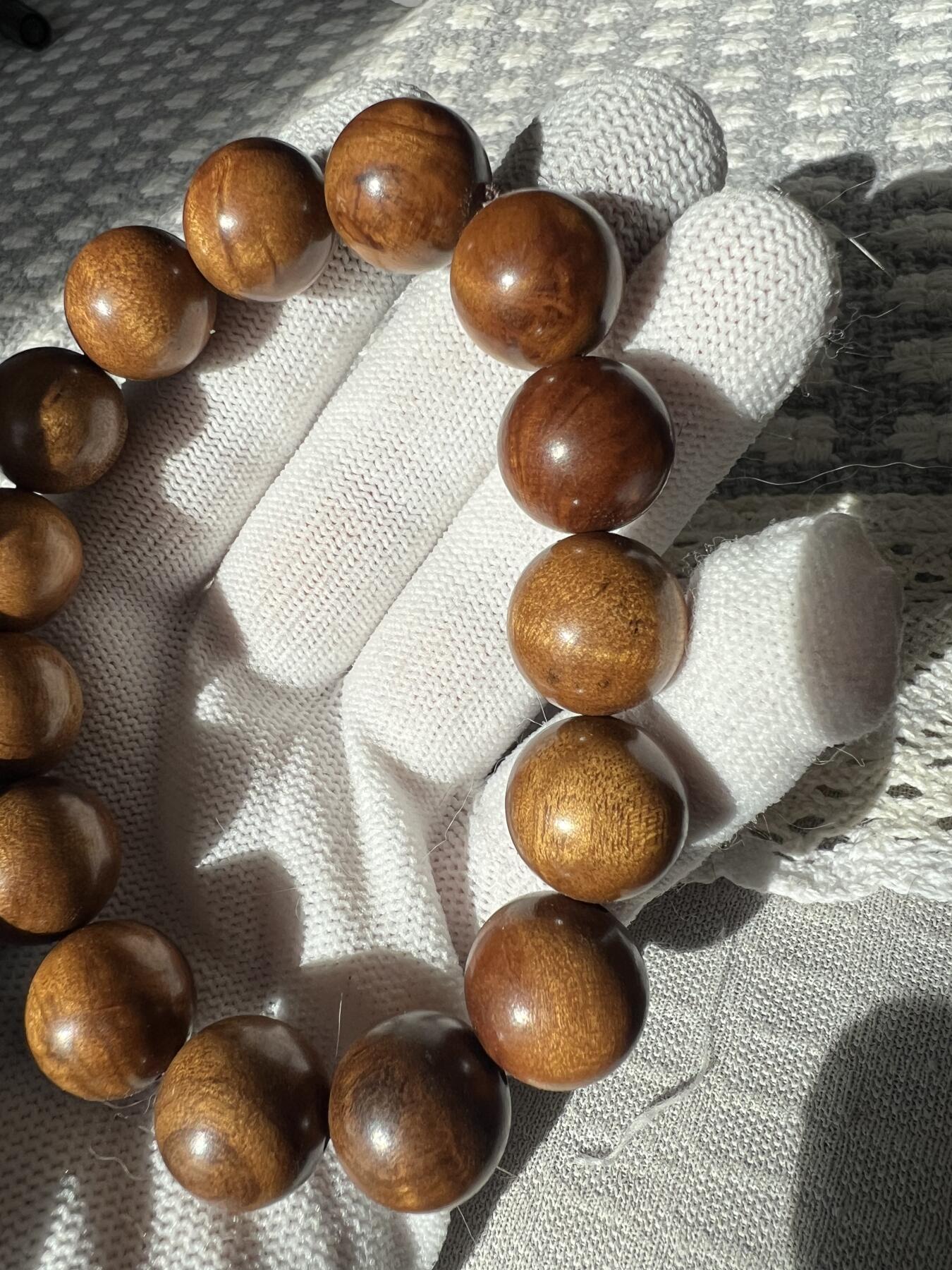 零元拍：金丝楠帝王金园珠手串，15MM 金丝满满，满手留香