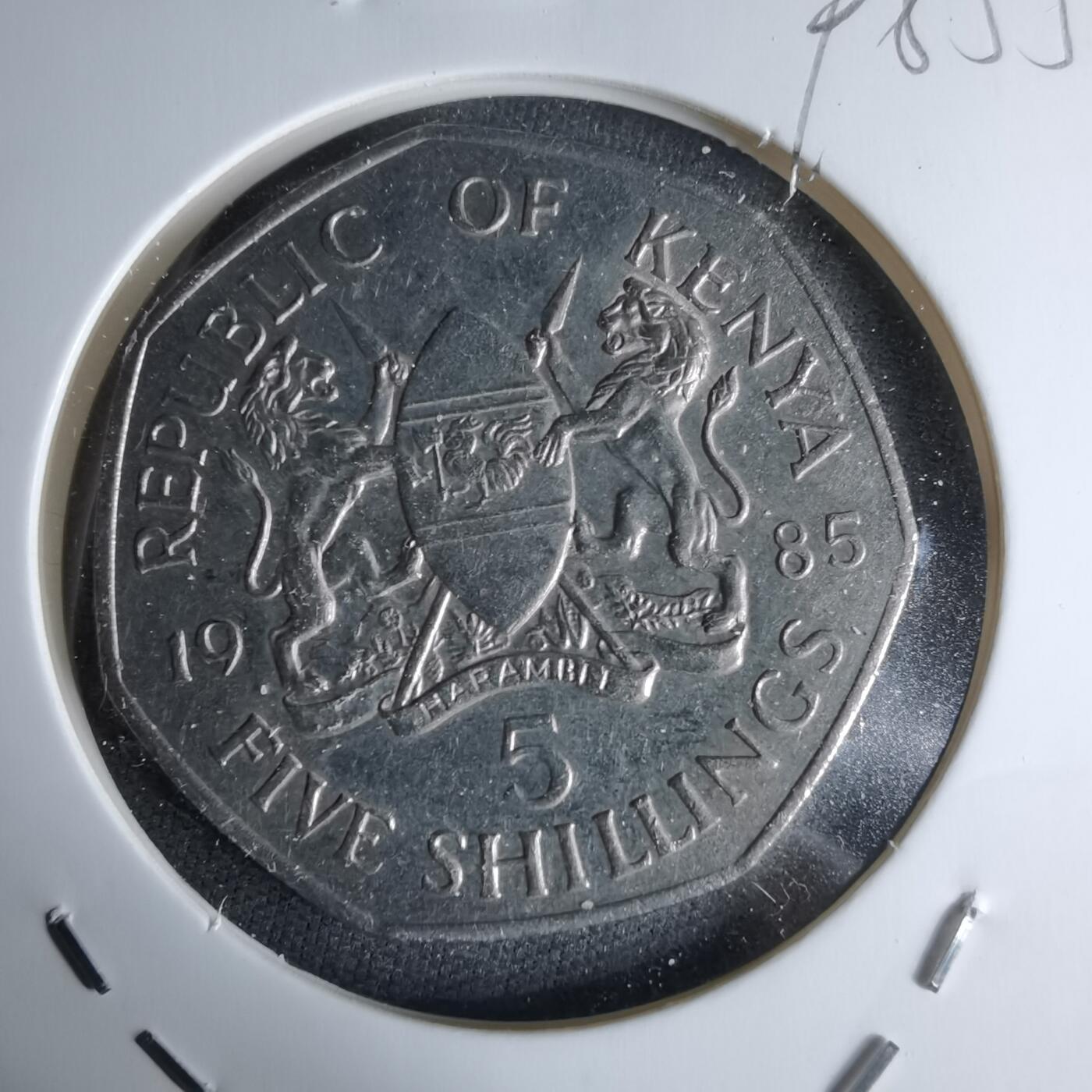 沼泽如烟--第998场 肯尼亚1985年5先令