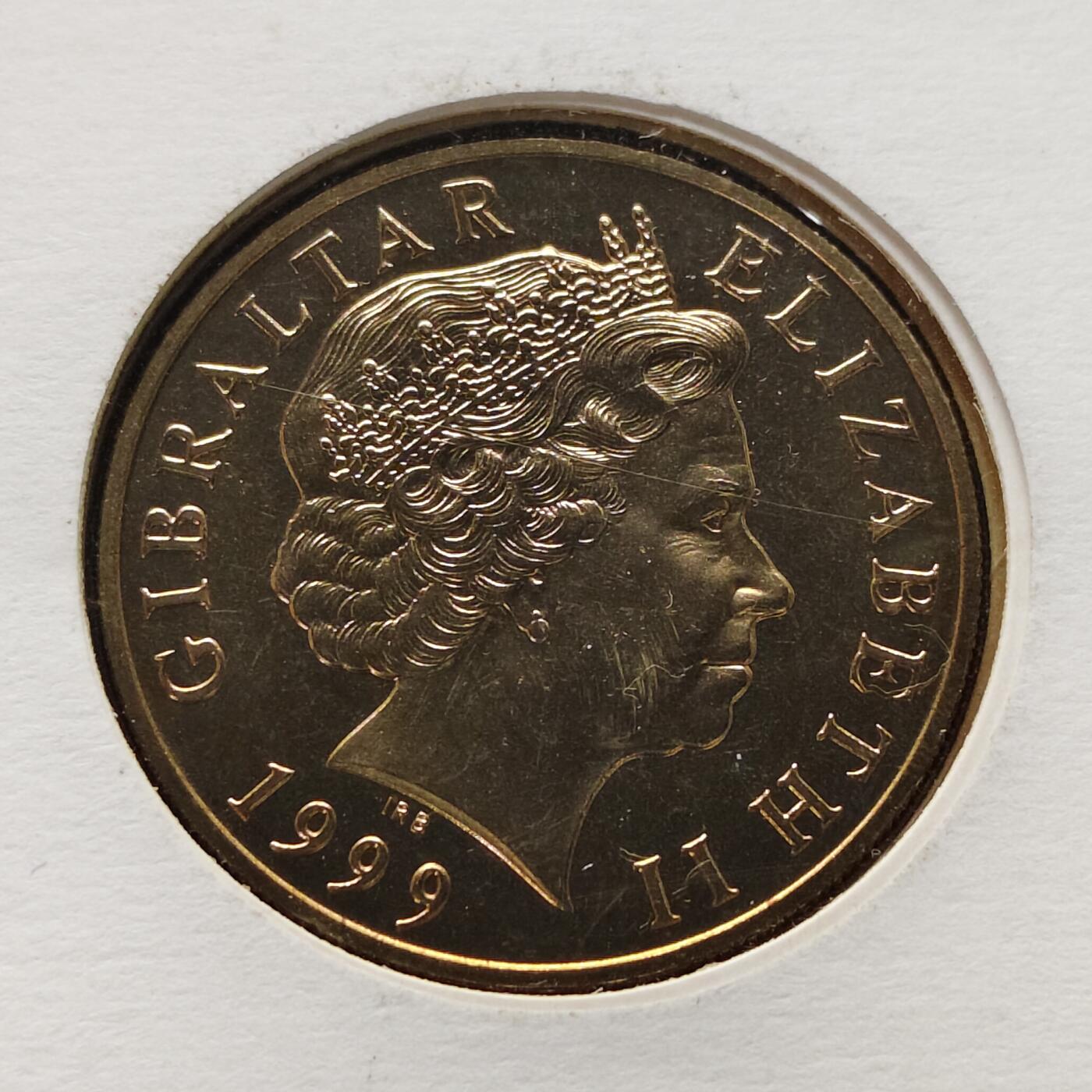 【全场包邮】纯粹捡漏拍505场 【邮币封】直布罗陀1999年5镑千禧年克朗型纪念币邮币封