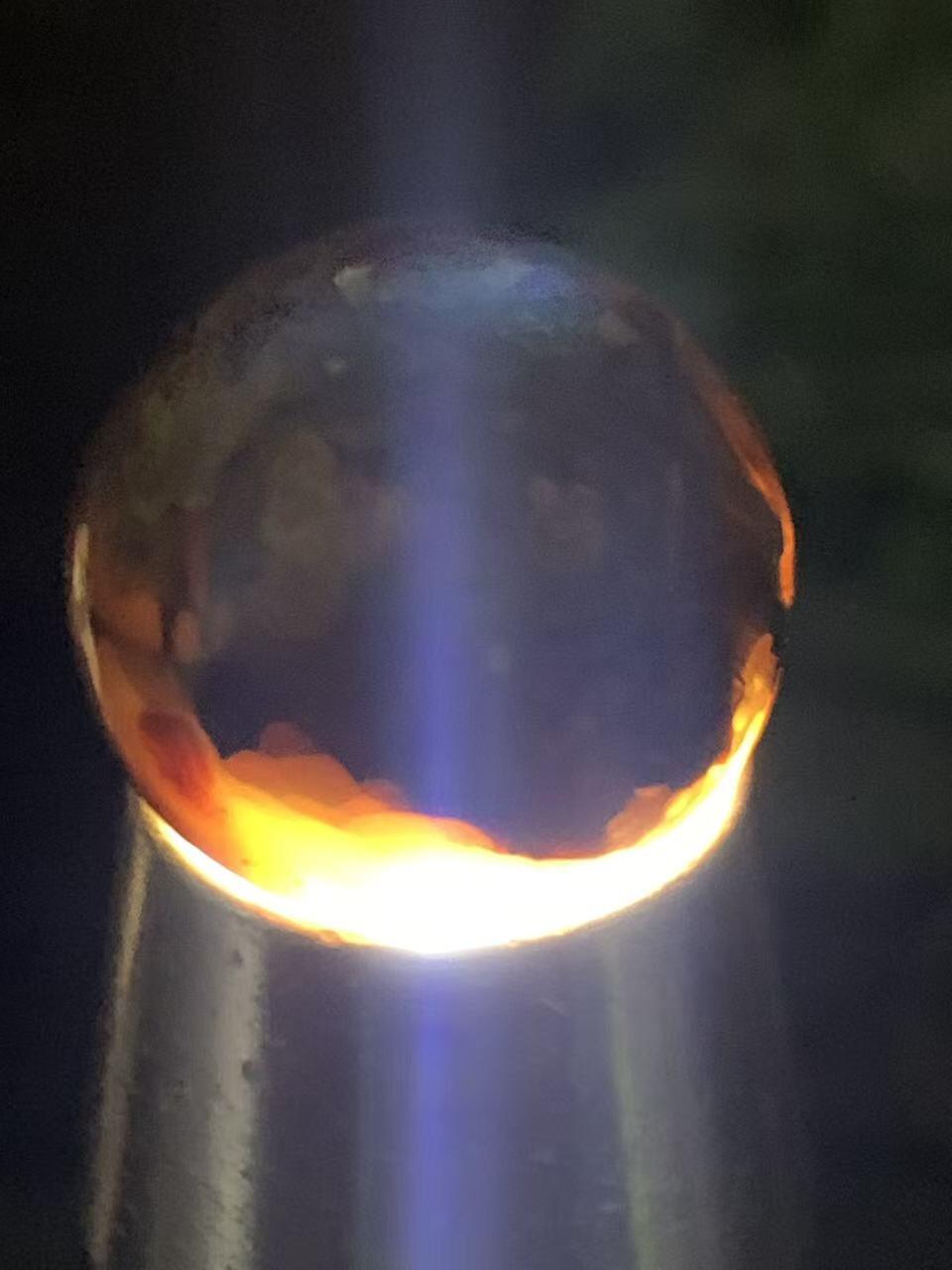 精美亚光冻料原皮战国红玛瑙手工俏色巧雕悟字珠一个，