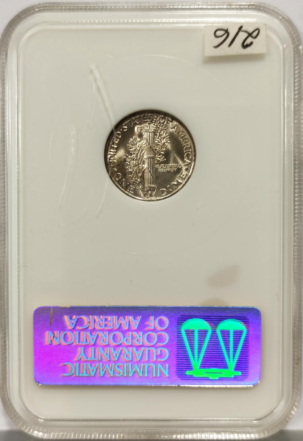 博洋堂世界钱币拍卖第162期（全场包邮） NGC MS67 美国1941年小飞侠10美分银币，少见6位数老盒