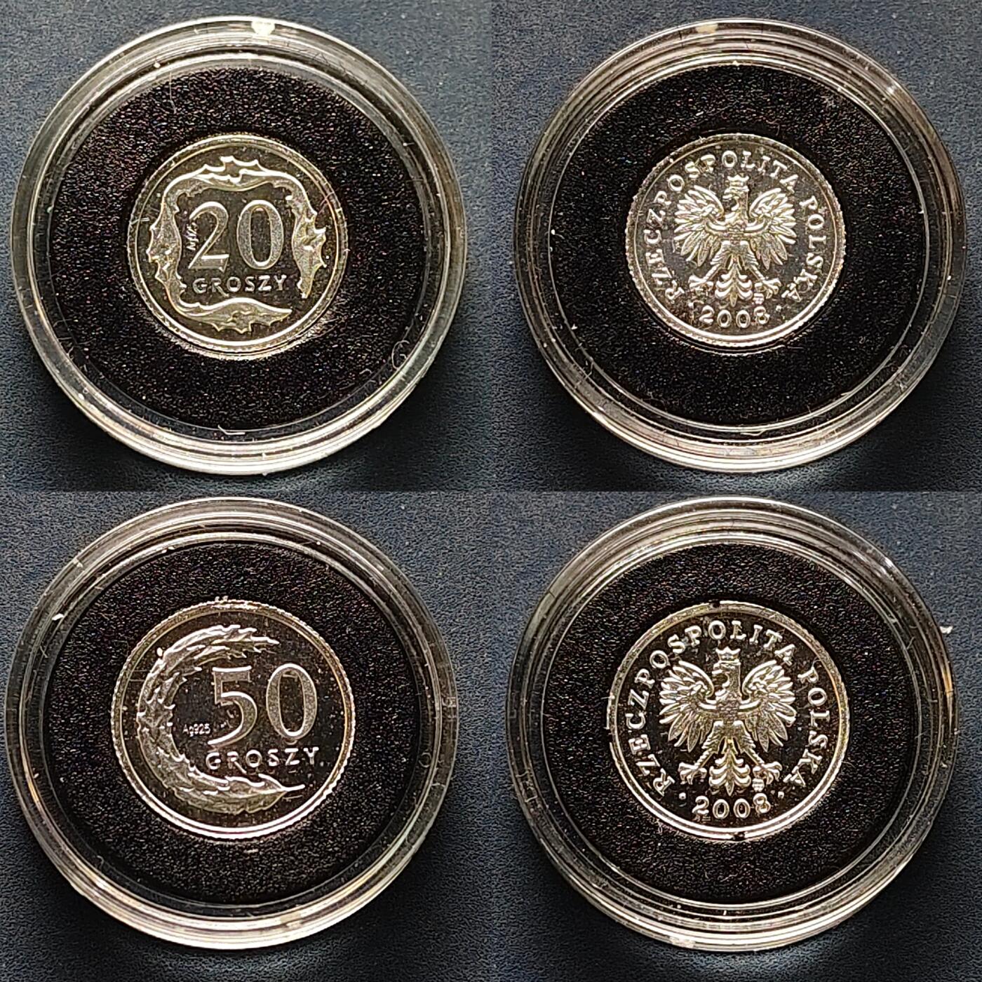 【全场包邮】纯粹捡漏拍505场 【稀少】波兰2008年官方全银复刻精制套币-盒证全-量1000