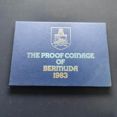 【全场包邮】纯粹捡漏拍505场 - 【少见】百慕大群岛1983年皇家厂经典信封装官方精制套币-PS6-量6474-含1+5元高值精制币