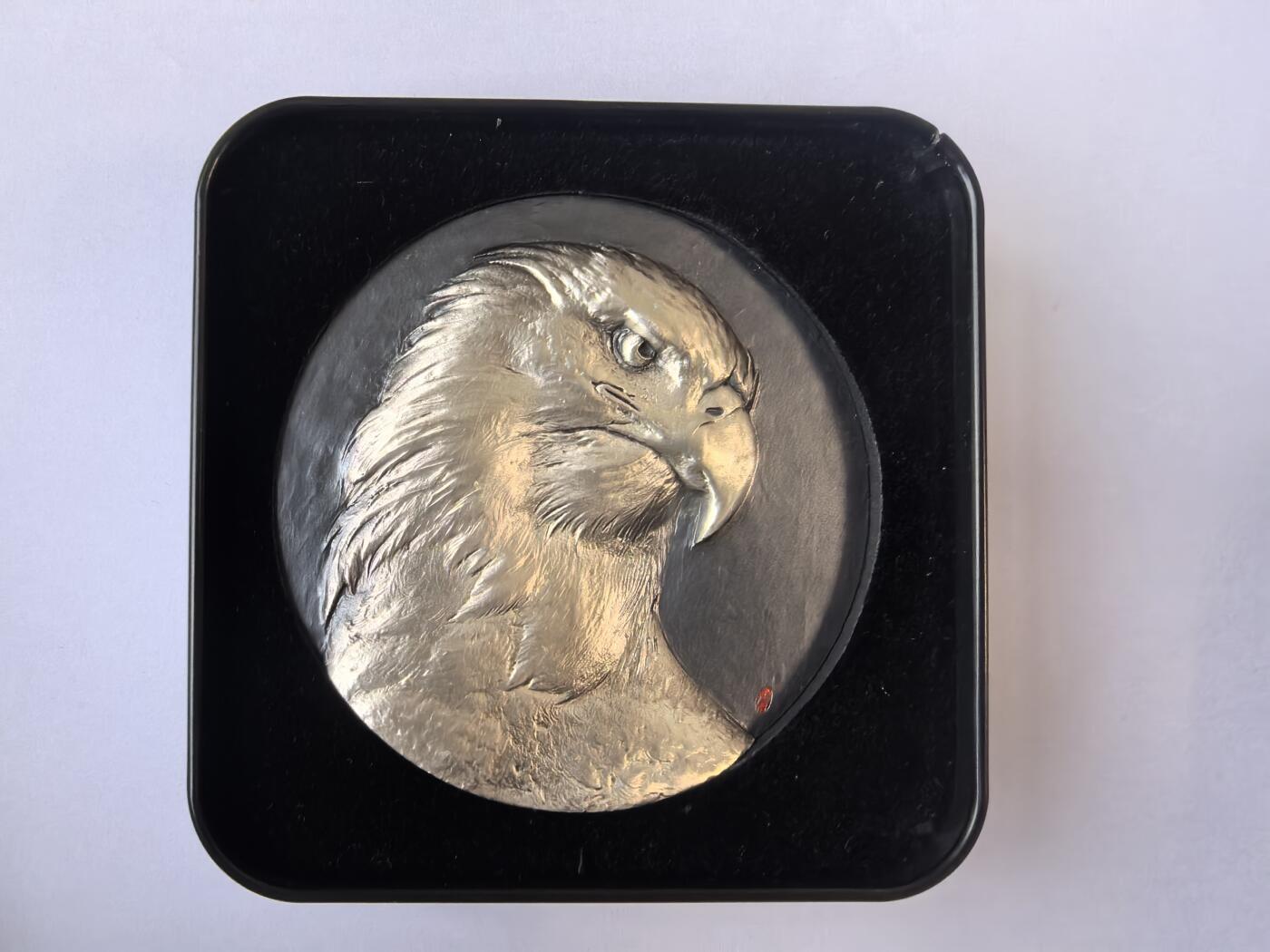 2017年 简艺作品《鲲鹏之志 自由翱翔》大银章 401.68克 Ag999 限量120枚 带证书盒