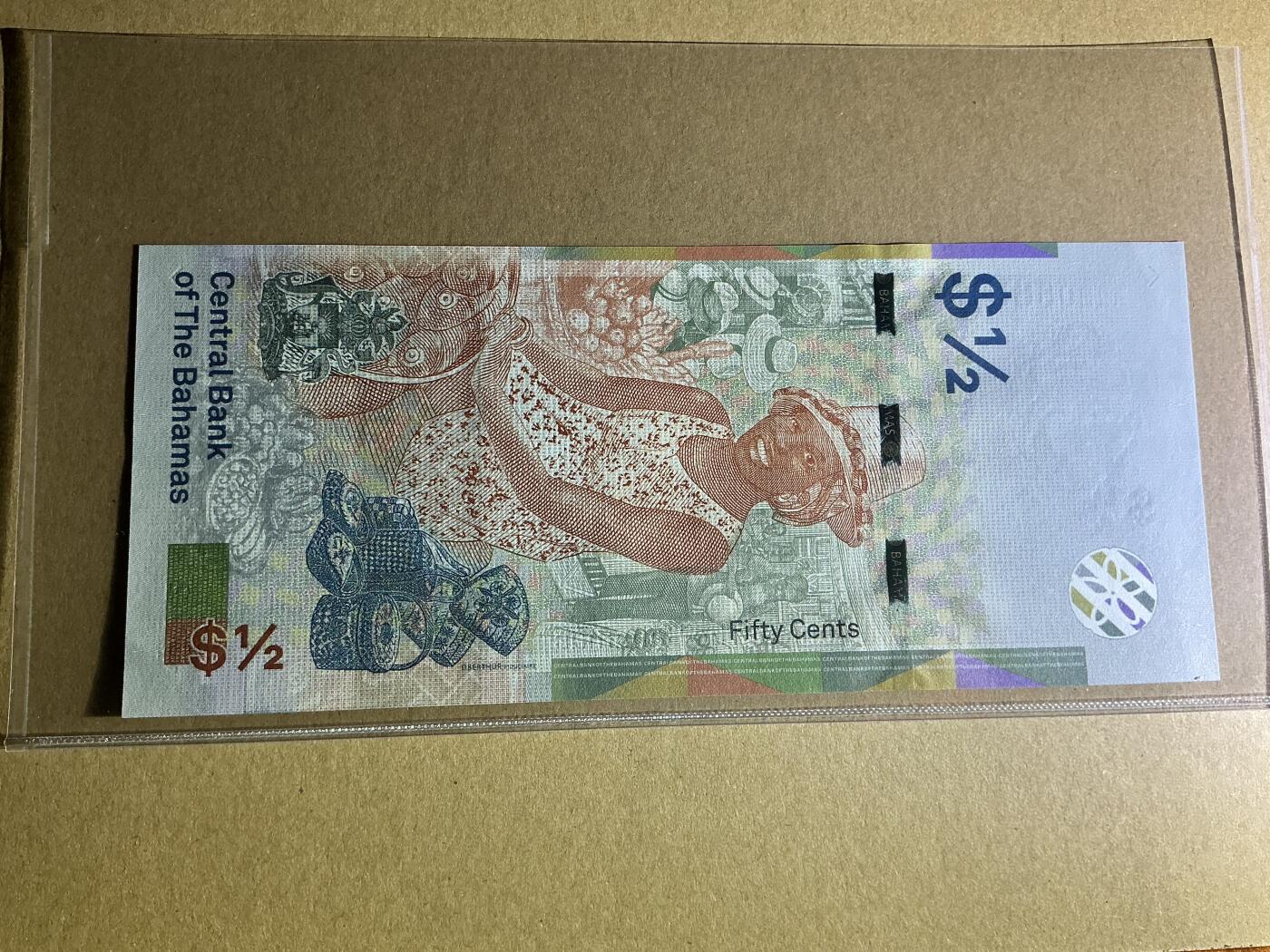 【礼羽收藏】🌏世界钱币拍卖125期 巴哈马1/2元 数三全偶数豹子888 全新unc