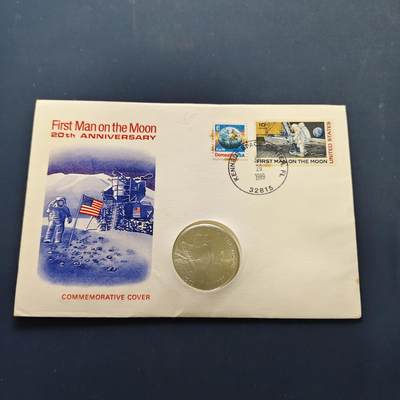 【全场包邮】纯粹捡漏拍504场 - 【邮币封】马绍尔群岛1989年5元登月20周年纪念邮币封