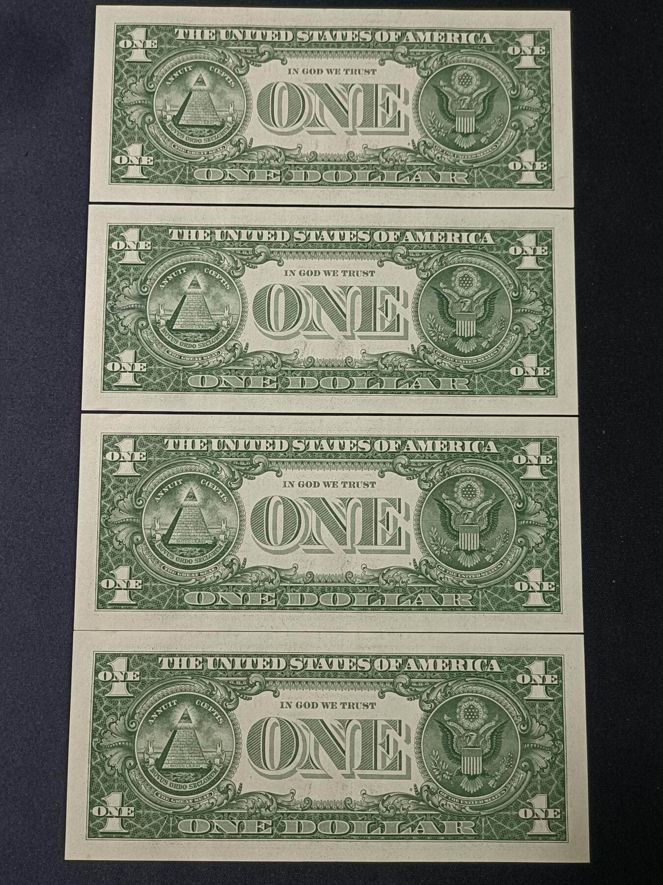 【游宝拍卖】丙午蛇马年第4期 美国-1美元【8连号 H-圣路易斯版 全新UNC/UNC- 】