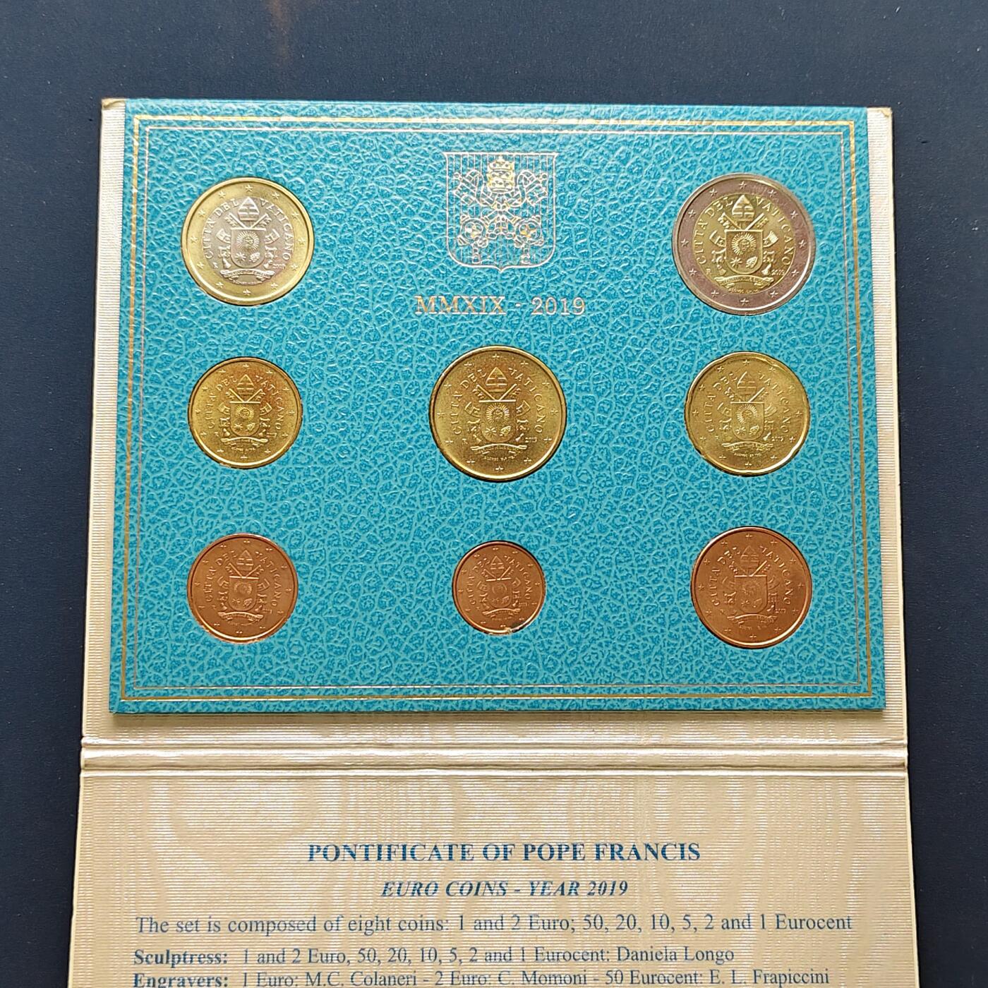 【全场包邮】纯粹捡漏拍505场 梵蒂冈2019年方济各一世官方封装欧元套币