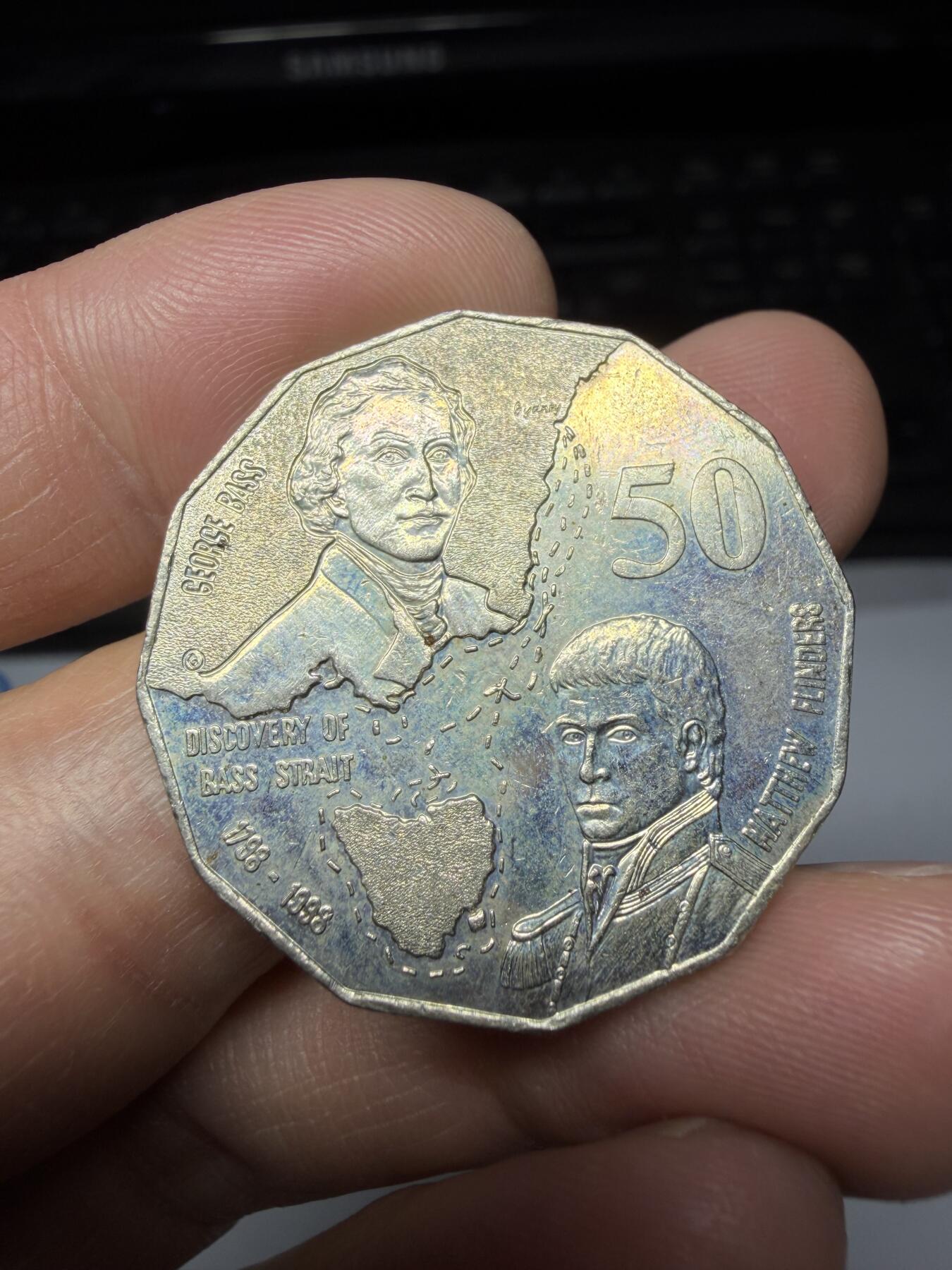 2025年集古藏今外币拍卖第二期-第8场—（总第308拍），可以寄存60天，满160元包邮。 1998年澳大利亚50便士