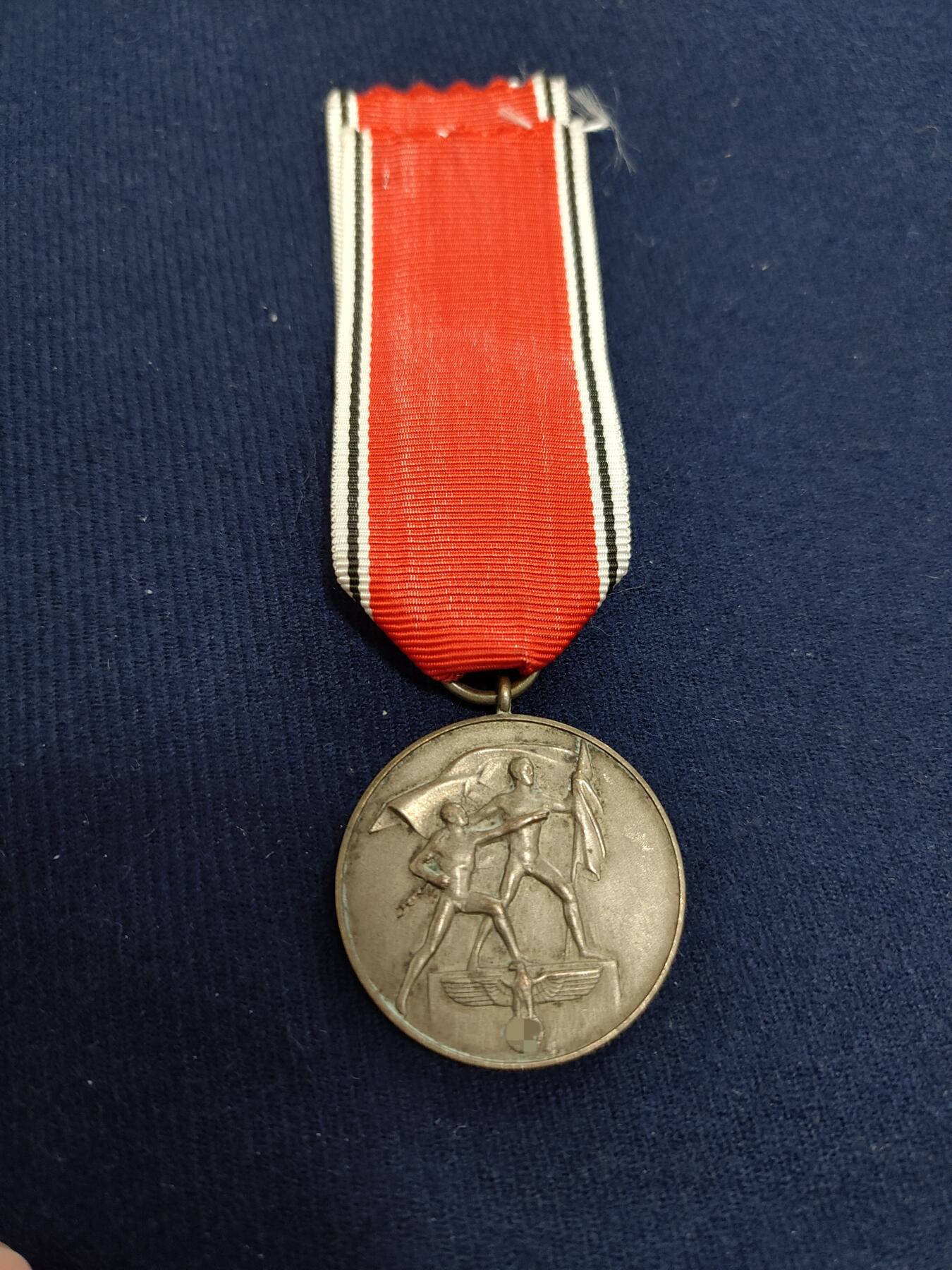 时顺第二十九拍(新年大拍) 二战时期德鲜花战争系列奥合并奖章，铜质，绶带复刻