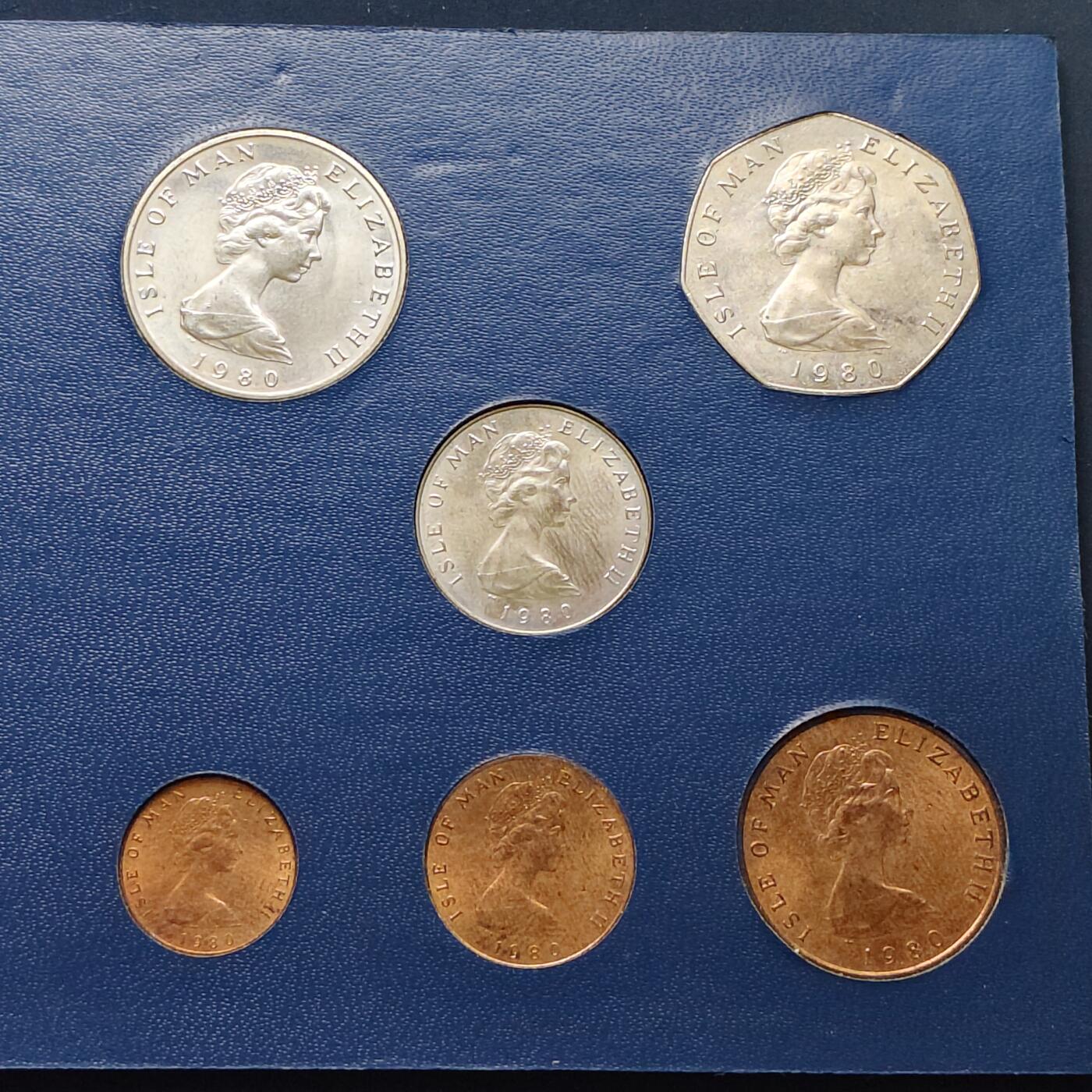 【全场包邮】纯粹捡漏拍505场 马恩岛1980年官方卡装套币-MS17