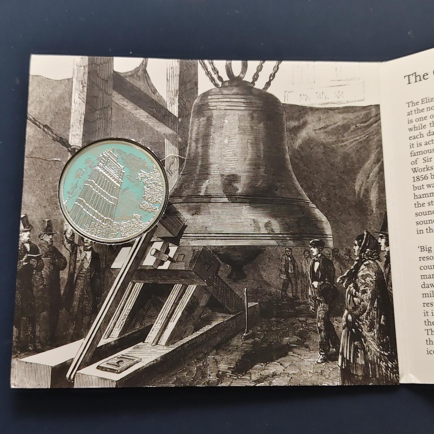 【全场包邮】纯粹捡漏拍505场 英国2015年100镑大本钟官方卡装克朗型加厚纪念银币【40毫米62.86克99.9%】