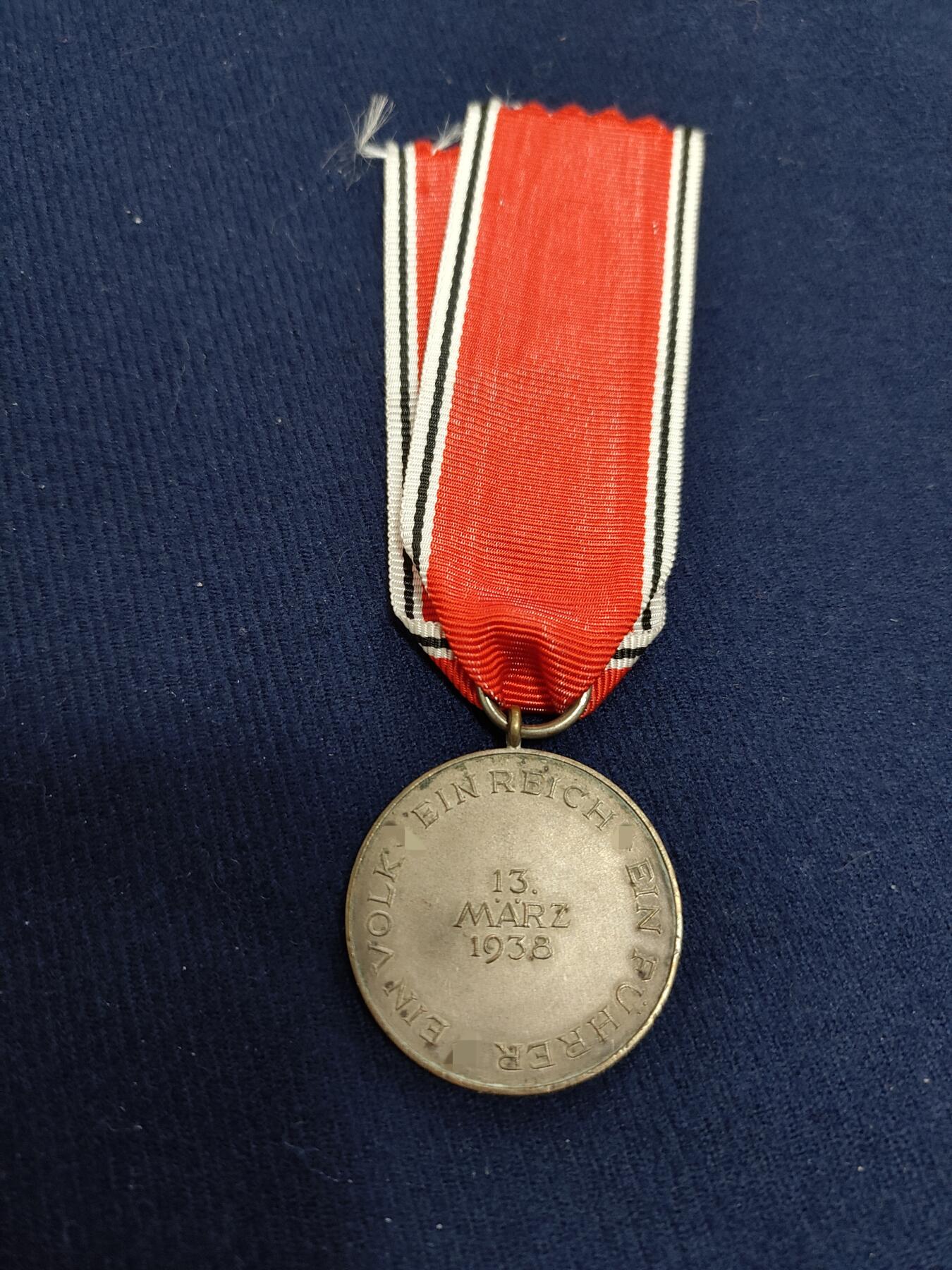 时顺第二十九拍(新年大拍) 二战时期德鲜花战争系列奥合并奖章，铜质，绶带复刻