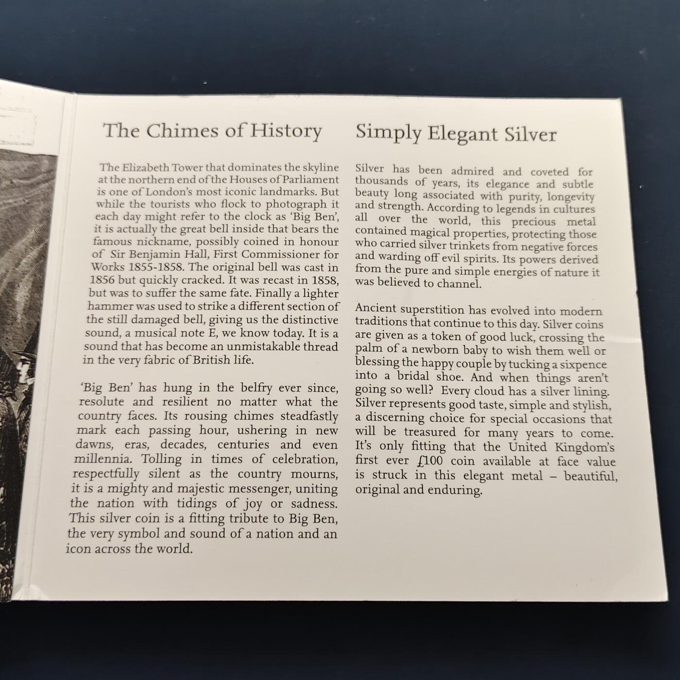 【全场包邮】纯粹捡漏拍505场 英国2015年100镑大本钟官方卡装克朗型加厚纪念银币【40毫米62.86克99.9%】