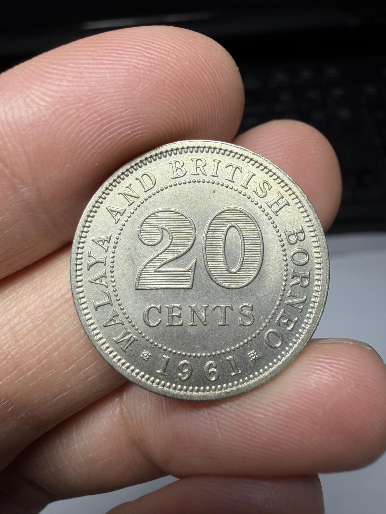 2025年集古藏今外币拍卖第二期-第8场—（总第308拍），可以寄存60天，满160元包邮。 1961年英属马来亚20分