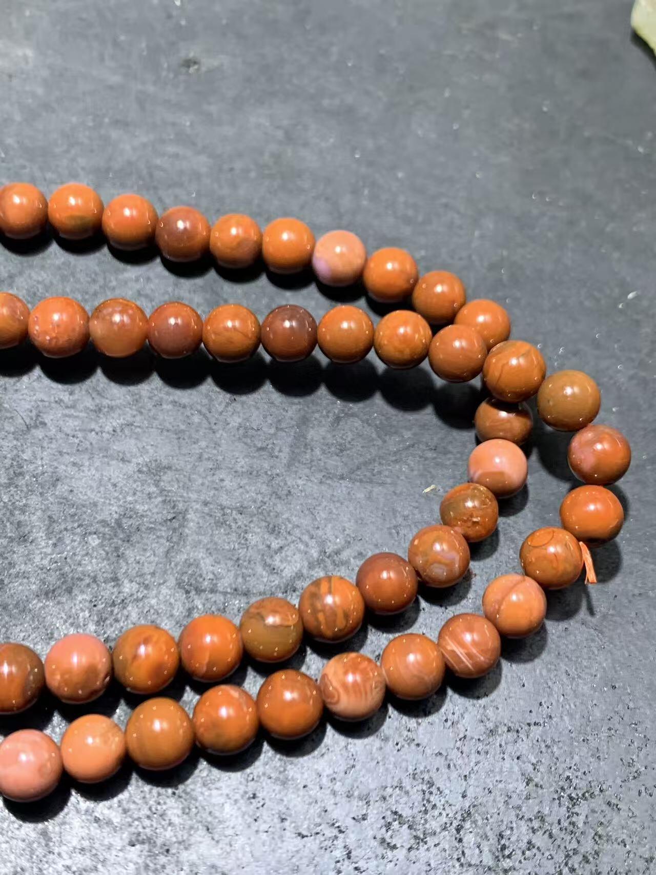 柿子红南红玛瑙多圈手串一条，