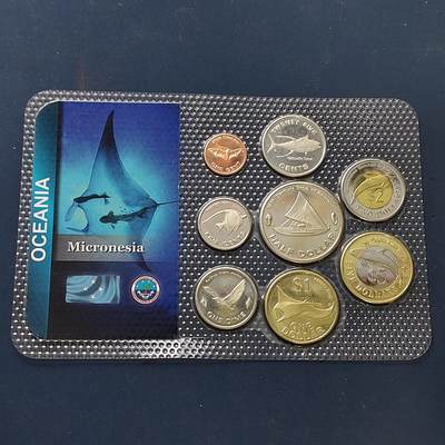 【全场包邮】纯粹捡漏拍504场-更新中 - 【商业币】密克罗尼西亚封装8枚套币