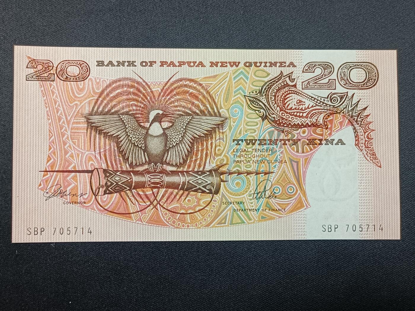 【游宝拍卖】丙午蛇马年第4期 巴新-20基纳【纸钞版 全新UNC】