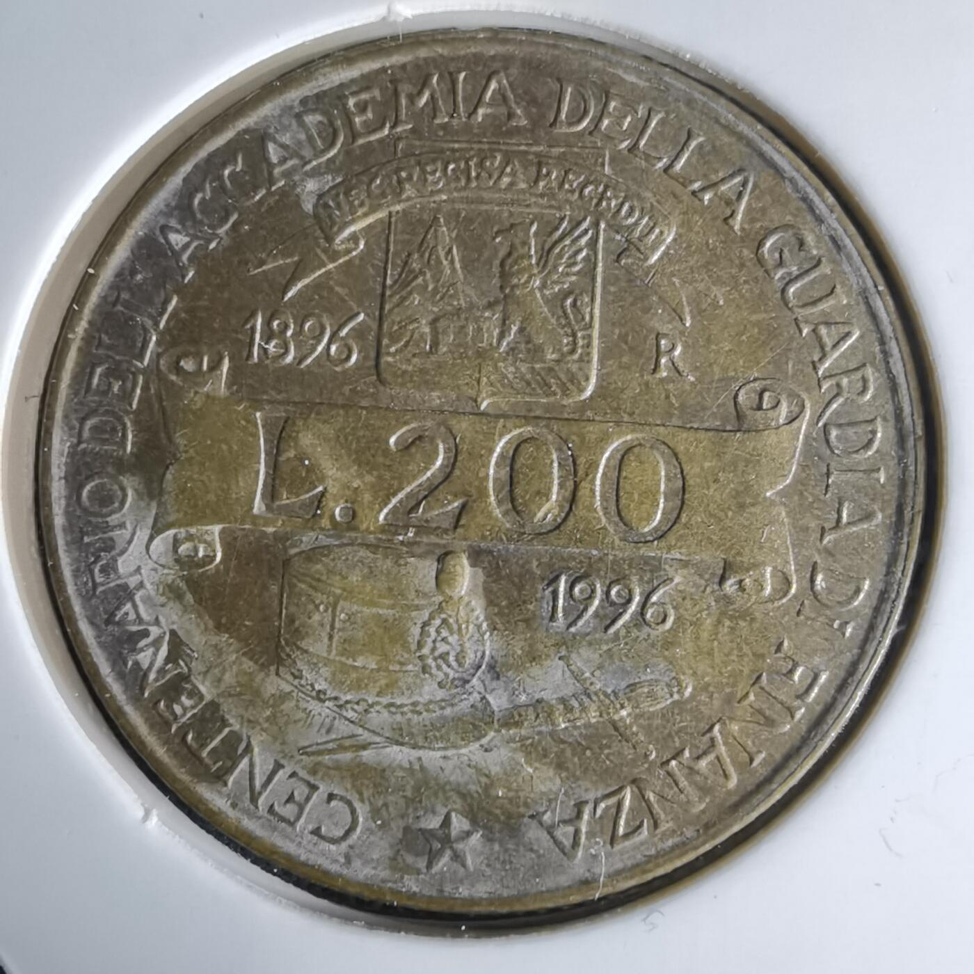 沼泽如烟--第998场 意大利1996年200里拉纪念币