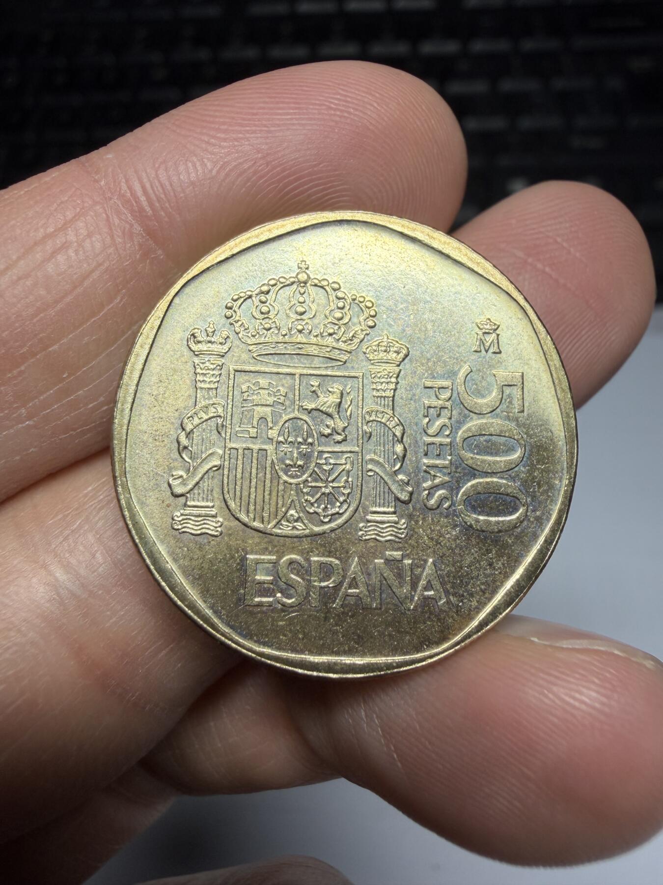 2025年集古藏今外币拍卖第二期-第8场—（总第308拍），可以寄存60天，满160元包邮。 1988年西班牙500比塞塔