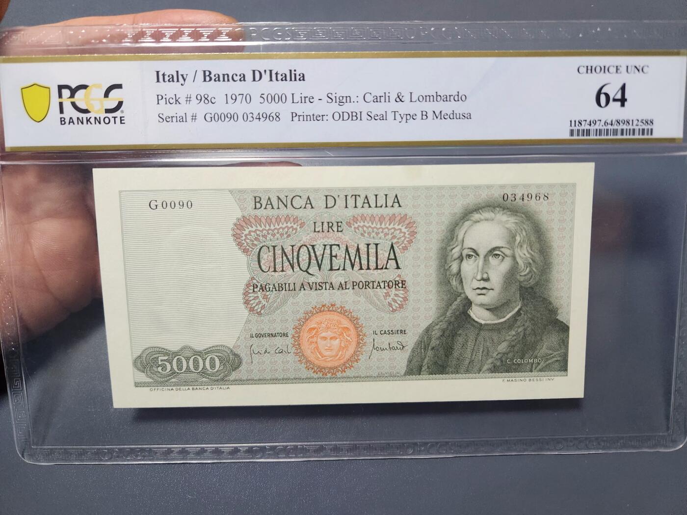 2月18号晚上8点 外国纸币自动截拍第27场 64分 意大利