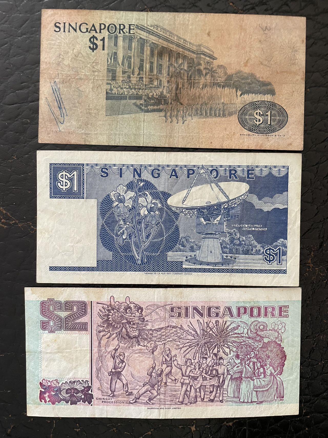 新加坡三张 流通品相 无漏裂缺