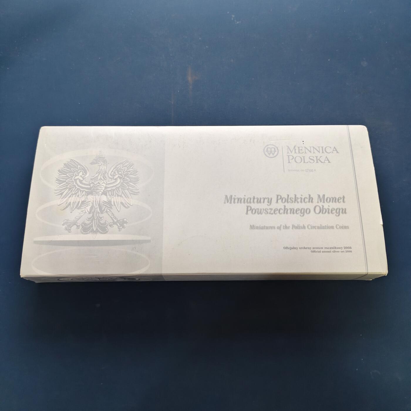 【全场包邮】纯粹捡漏拍505场 【稀少】波兰2008年官方全银复刻精制套币-盒证全-量1000